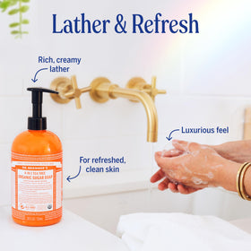 Savon de Sucre Bio Dr. Bronner's utilisé dans une salle de bain