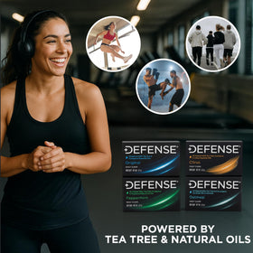 Savon Defense Soap à côté d'un équipement de sport