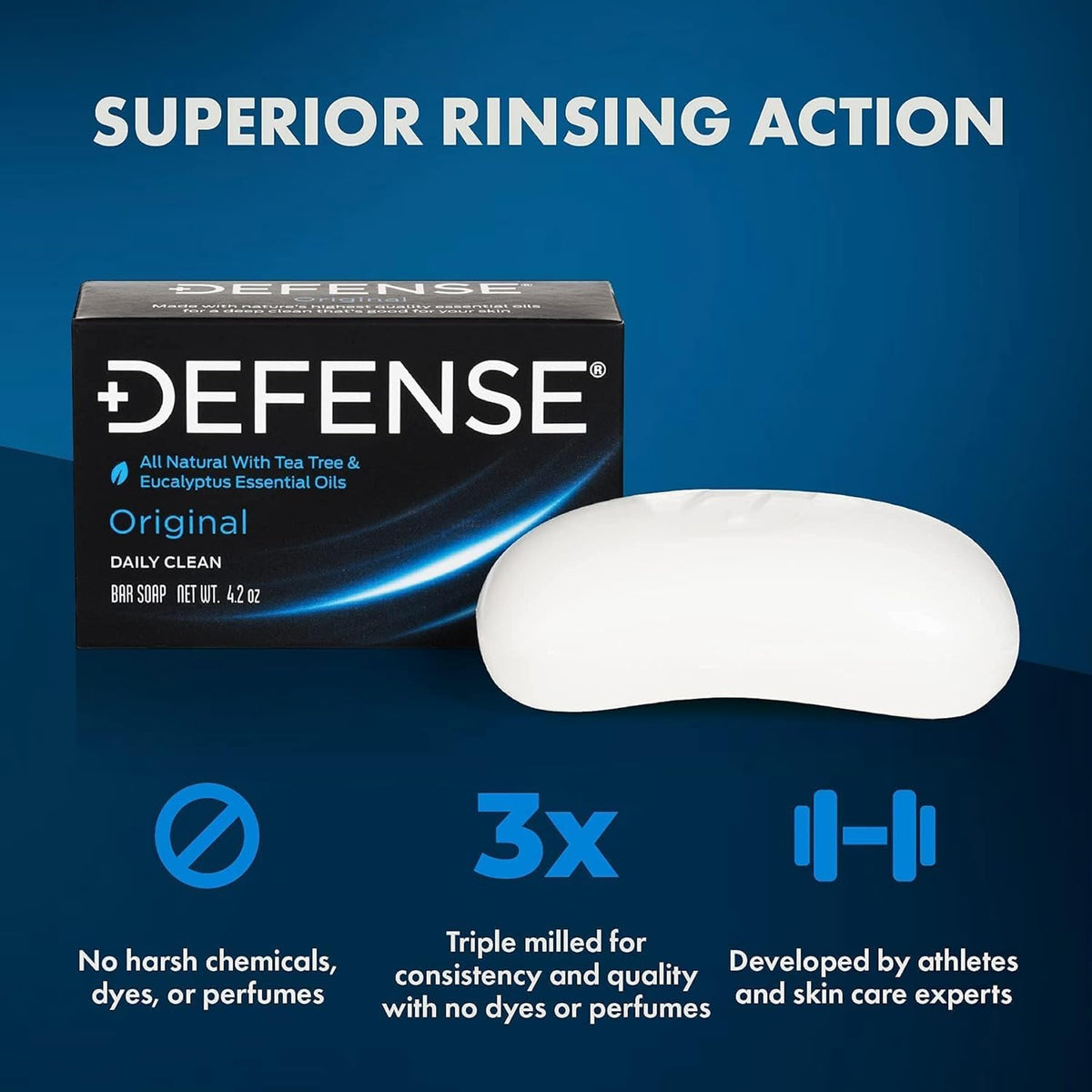 Savon Defense Soap en mousse sur un gant de toilette