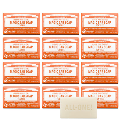 Savon Dr. Bronner's Pure-Castile au Tea Tree, emballage avant