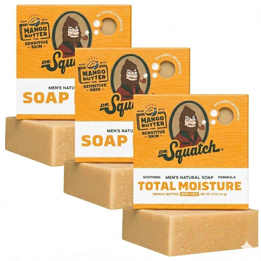Savon Dr. Squatch Total Moisture bar à la mangue, vue de face