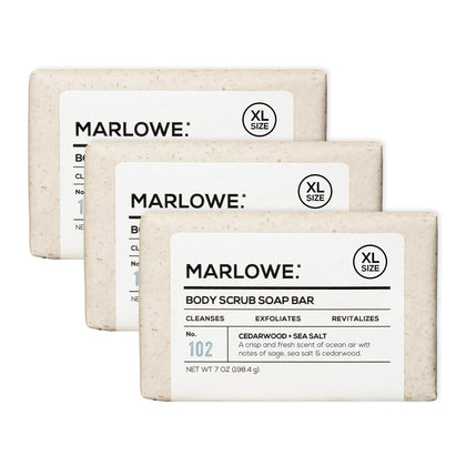 Savon exfoliant corps MARLOWE. au cèdre, vue avant