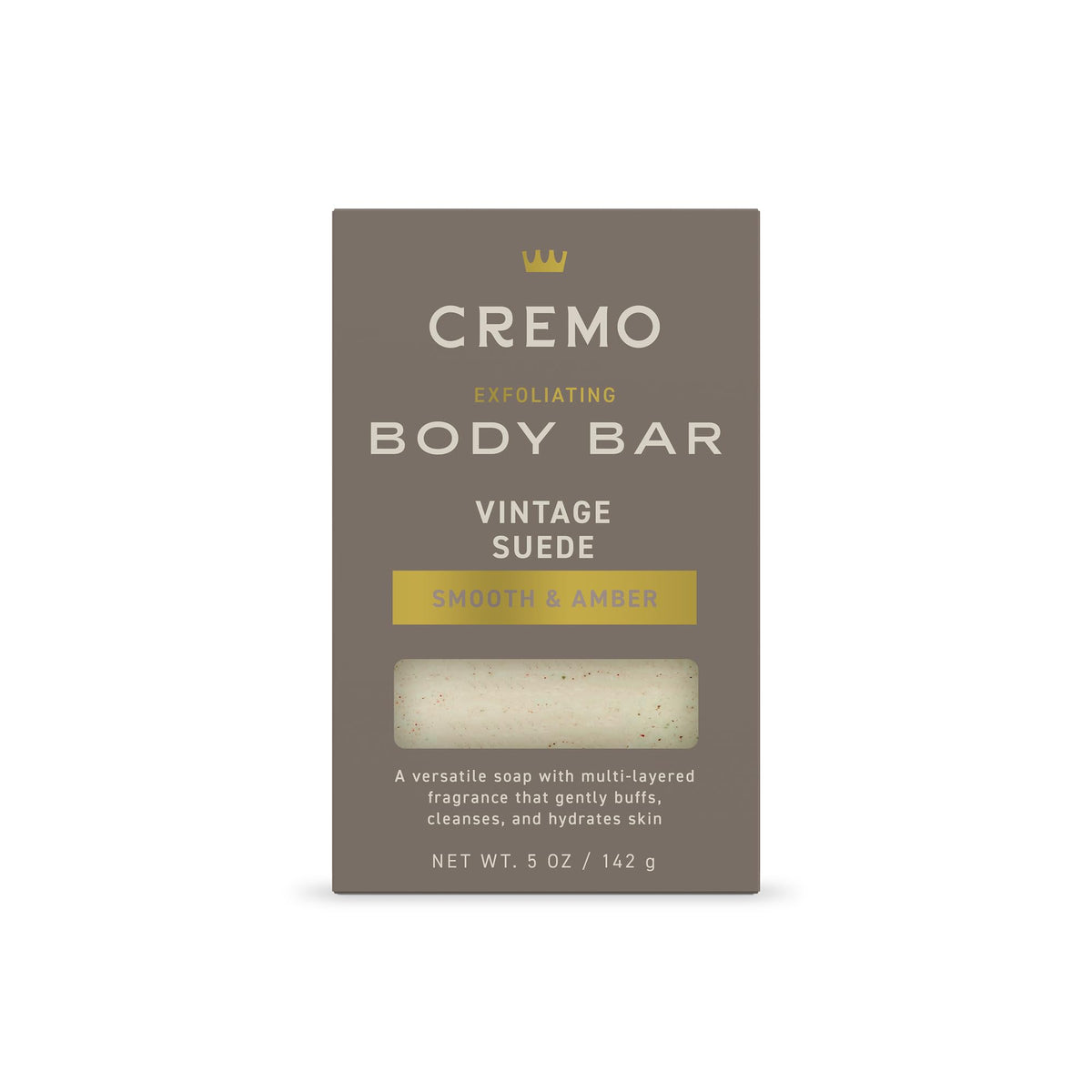 Savon Exfoliant Cremo 160g au parfum Vintage Suede, vue avant