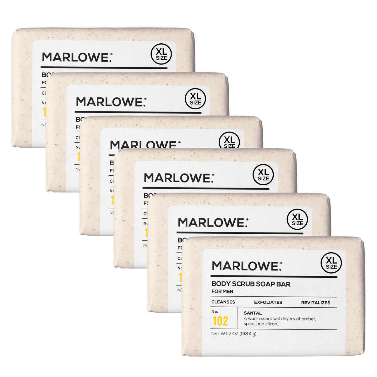 Savon exfoliant MARLOWE. Santal 7 oz en vue de face