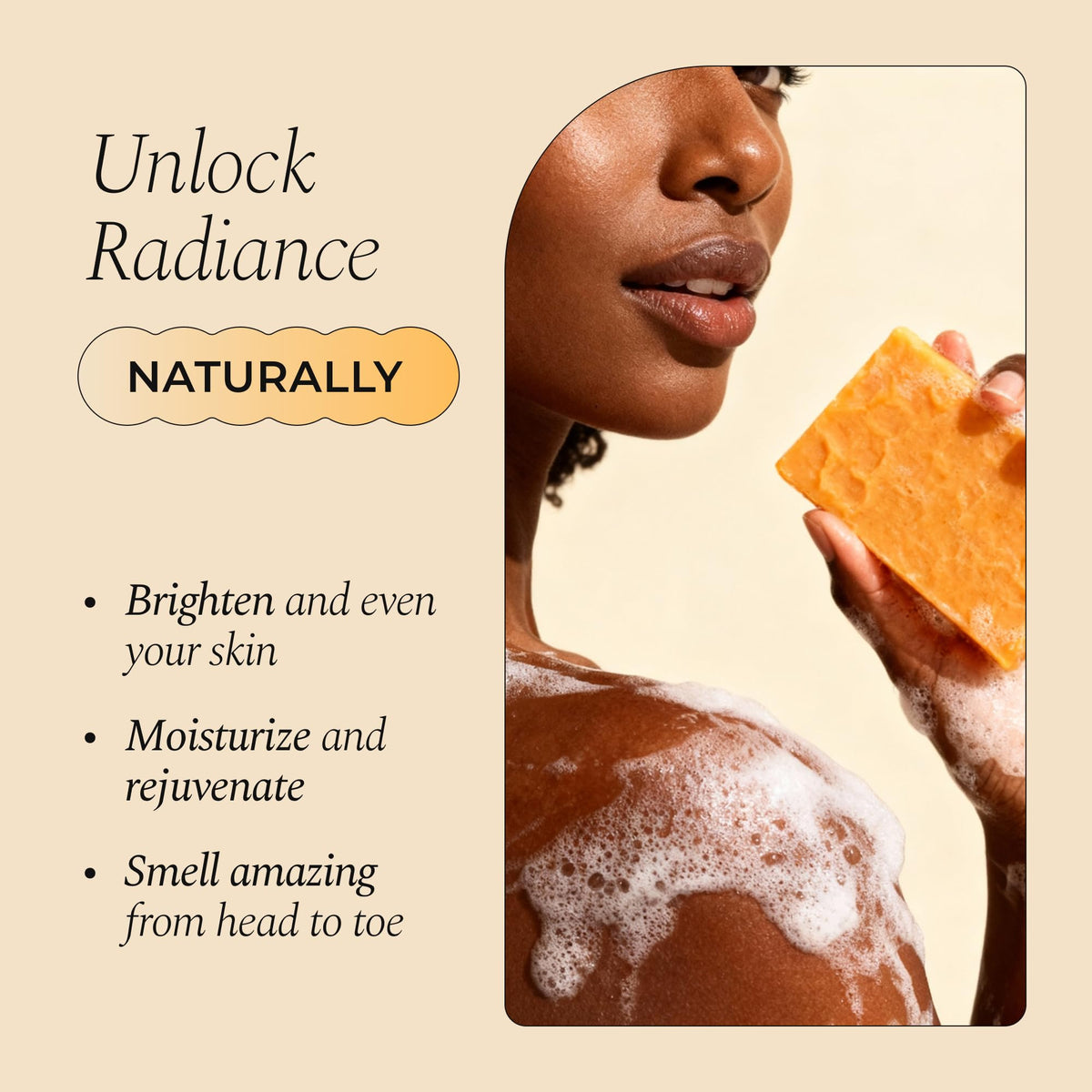 Savon Glo Melanin au curcuma en emballage