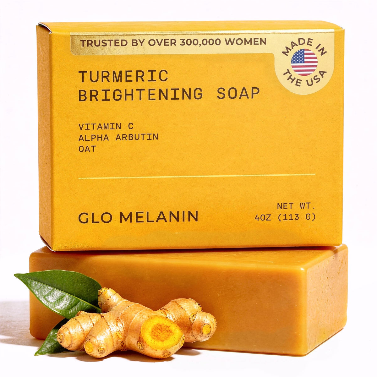 Savon Glo Melanin au curcuma vue avant