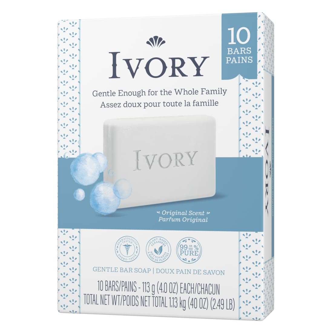 Savon Ivory Bar Original sur un fond neutre