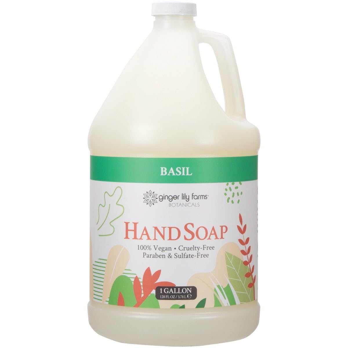 Savon liquide mains Ginger Lily Farms 1 gal parfum basilic vue avant