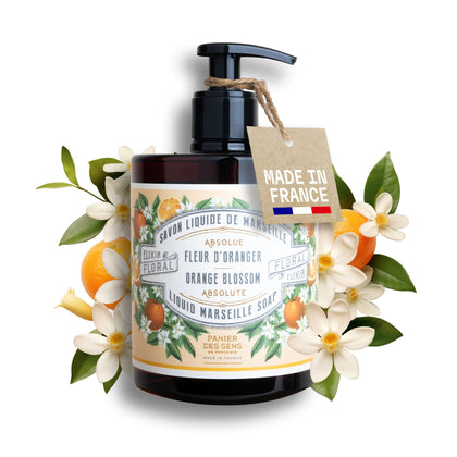 Savon liquide mains Panier des Sens Fleur d'Orange 500ml vue de face