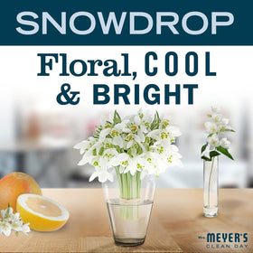 Savon Liquide Mains Snowdrop avec des fleurs blanches en arrière-plan