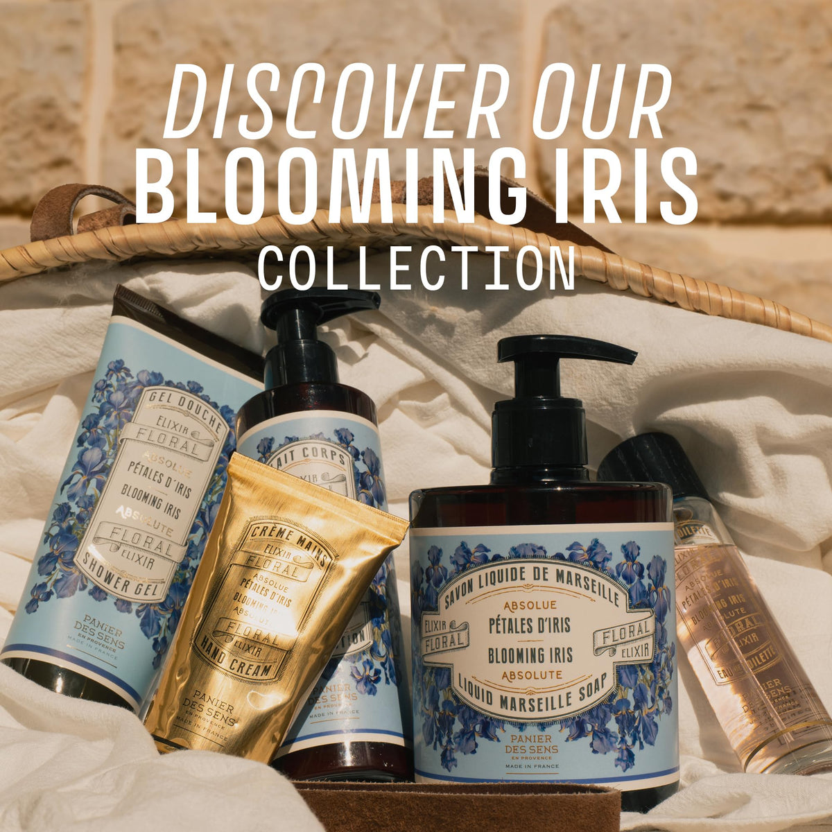 Savon liquide Panier des Sens Iris dans une salle de bain élégante