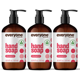 Savon liquide pour mains pamplemousse rubis 3-pack, vue de face