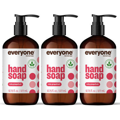 Savon liquide pour mains pamplemousse rubis 3-pack, vue de face