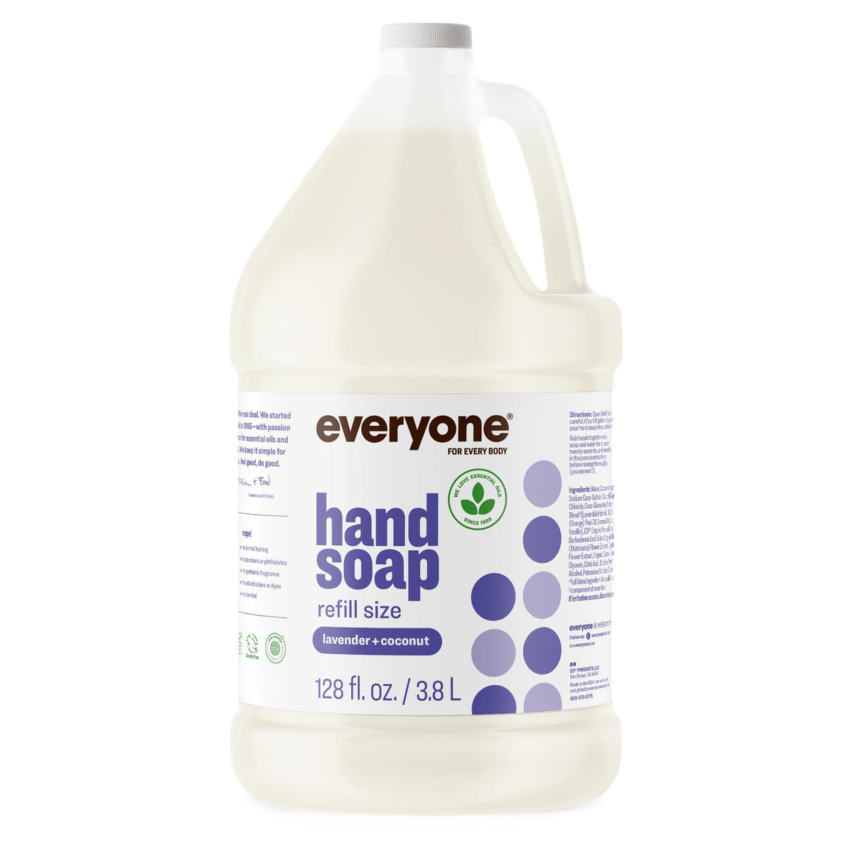 Savon liquide pour mains recharge lavande coco 3,78 L vue de face