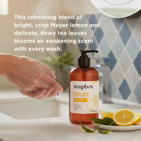Savon liquide Soapbox citron Meyer et feuilles de thé, arôme subtil de citrus