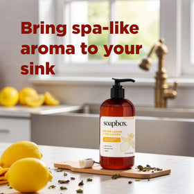 Savon liquide Soapbox citron Meyer et feuilles de thé, texture du produit