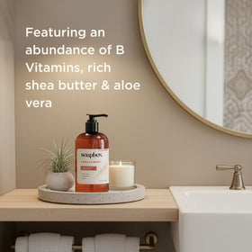 Savon liquide Soapbox dans un environnement de salle de bain