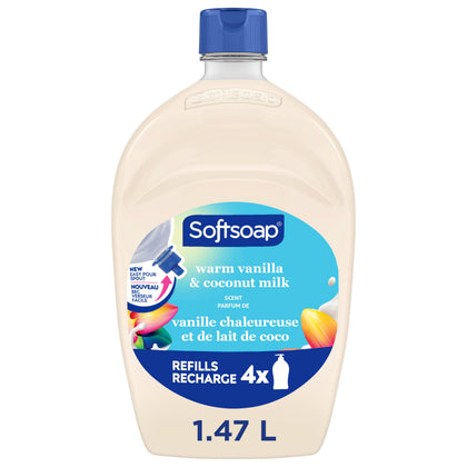 Savon liquide Softsoap 50 fl oz au parfum de vanille chaude et lait de coco