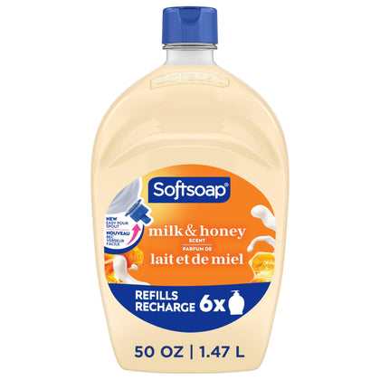 Savon liquide Softsoap au lait et miel 50 fl oz vue de face