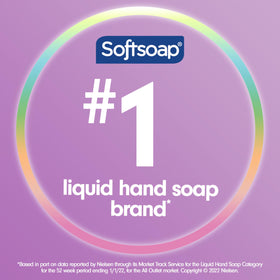 Savon liquide Softsoap Lavande et Karité côté bouteille