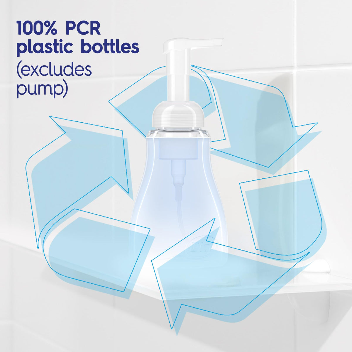 Savon mains Dial sur un comptoir de salle de bain