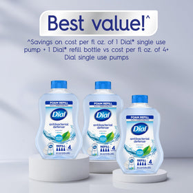 Savon mains mousse Dial avec mousse visible