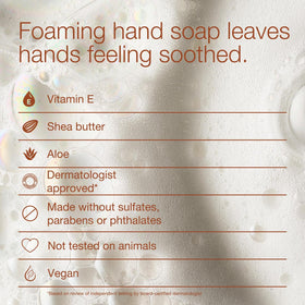 Savon mains mousse Vanille Douceur avec fond décoratif