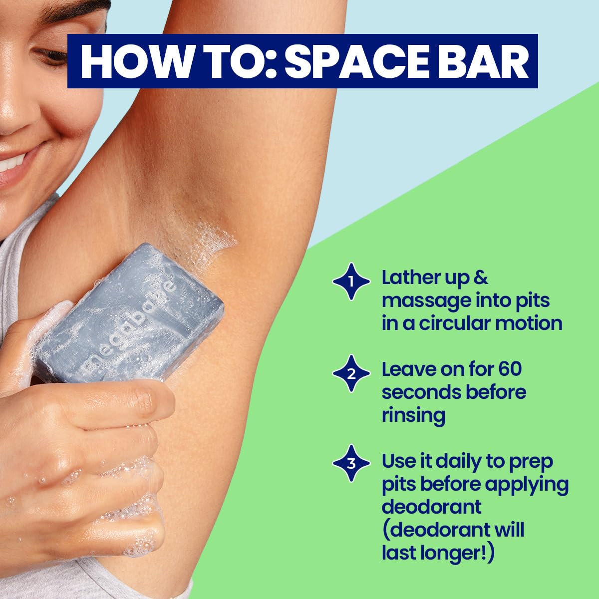 Savon Megababe Space Bar Charbon texture douce