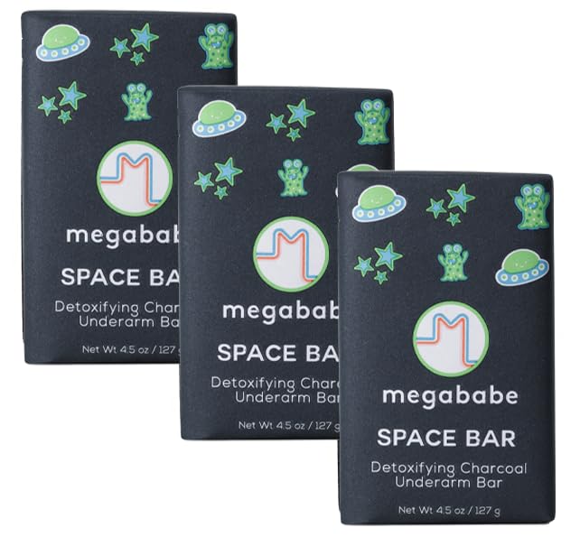 Savon Megababe Space Bar Charbon vue avant, 4,5 oz