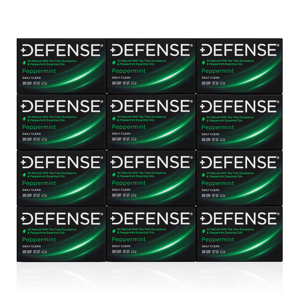 Savon menthe poivrée Defense Soap 12 barres vue avant