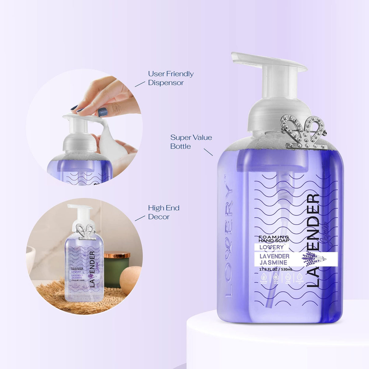 Savon moussant LOVERY avec aloe vera et huiles essentielles