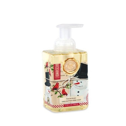 Savon moussant main Bonhomme de Neige Michel Design Works, contenant carré élégant