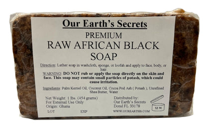 Savon noir africain Our Earth's Secrets 470g vue de face