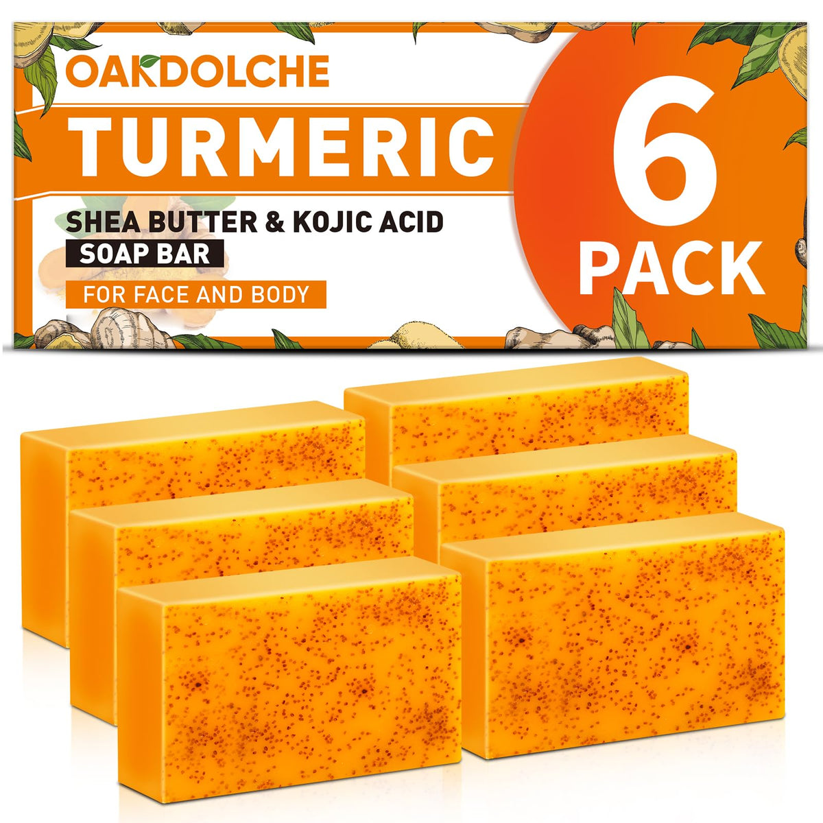 Savon OAKDOLCHE 60g au curcuma vue de face