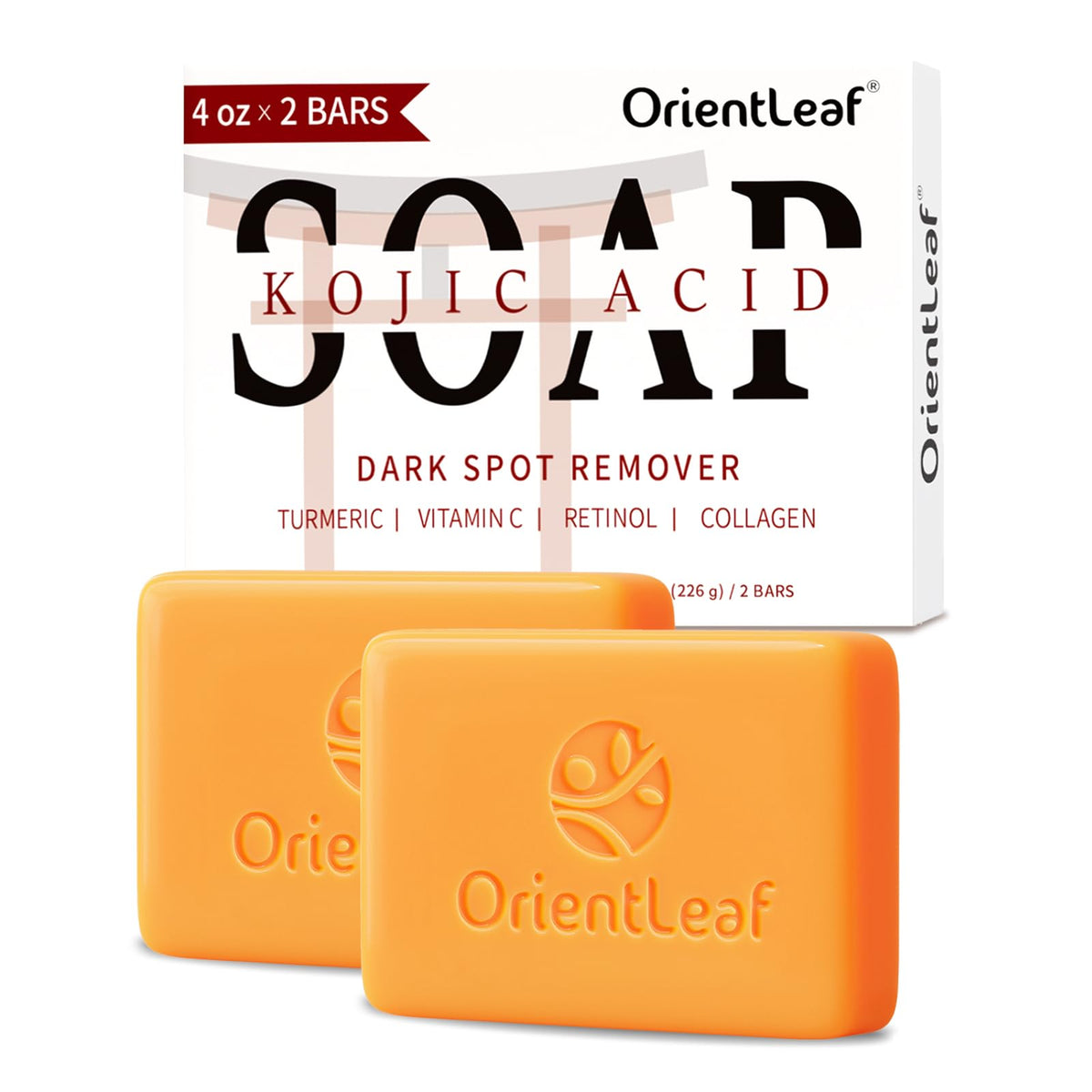Savon ORIENTLEAF à l'acide kojique et curcuma vue avant