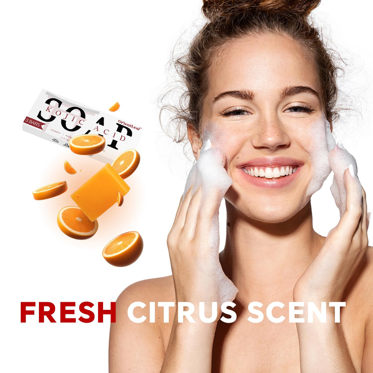 Savon ORIENTLEAF avec un fond de salle de bain