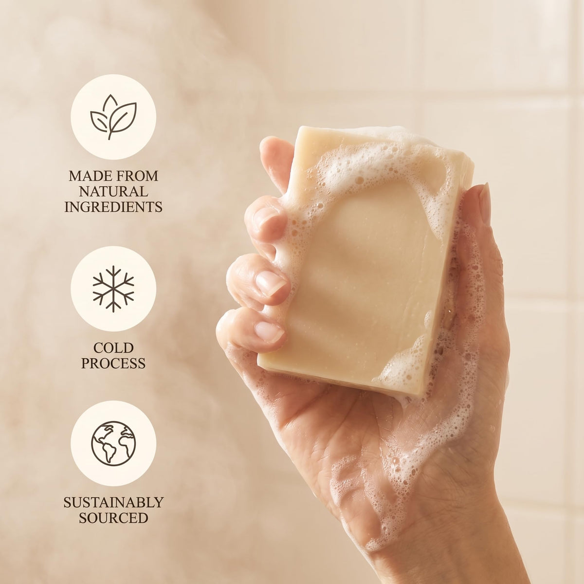 Savon Terra Lotus Bio 3 Pack prêt à l'utilisation dans une salle de bain