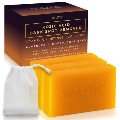 Savon VALITIC correcteur de taches sombres, vue avant avec emballage