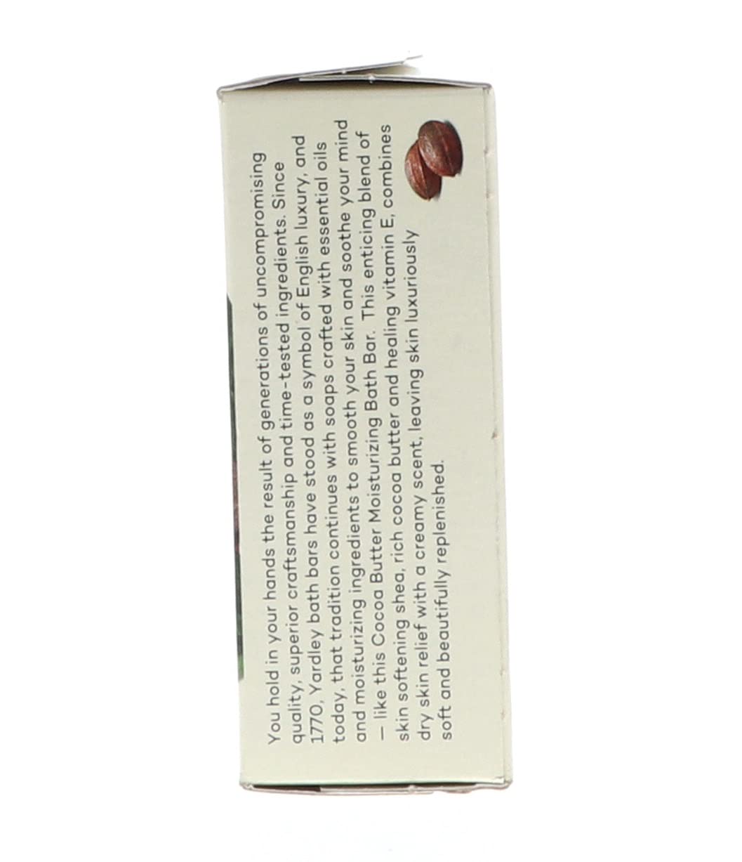 Savon Yardley au beurre de cacao et vitamine E, gros plan sur la texture