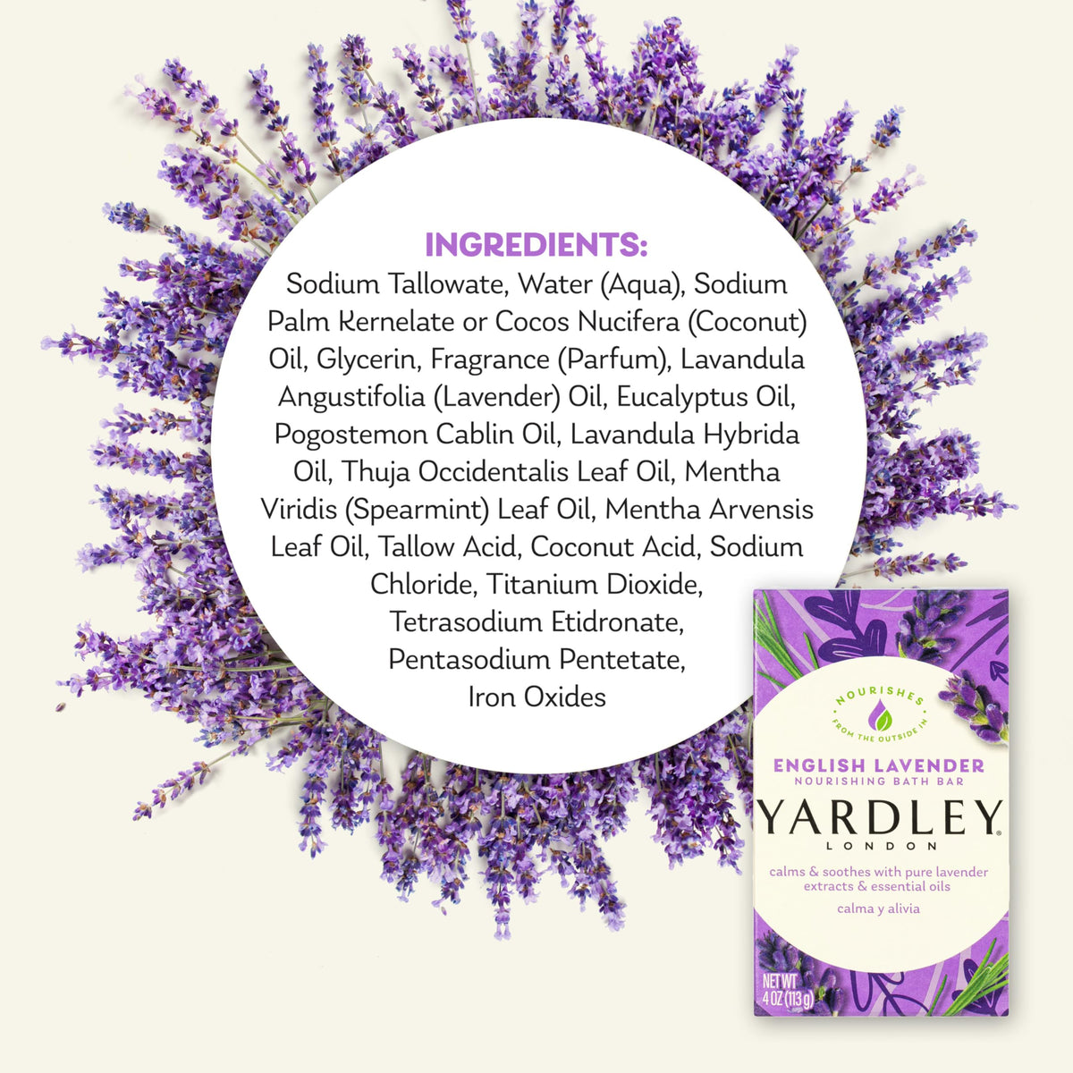 Savon Yardley Lavande Anglaise 231g en ambiance de bain