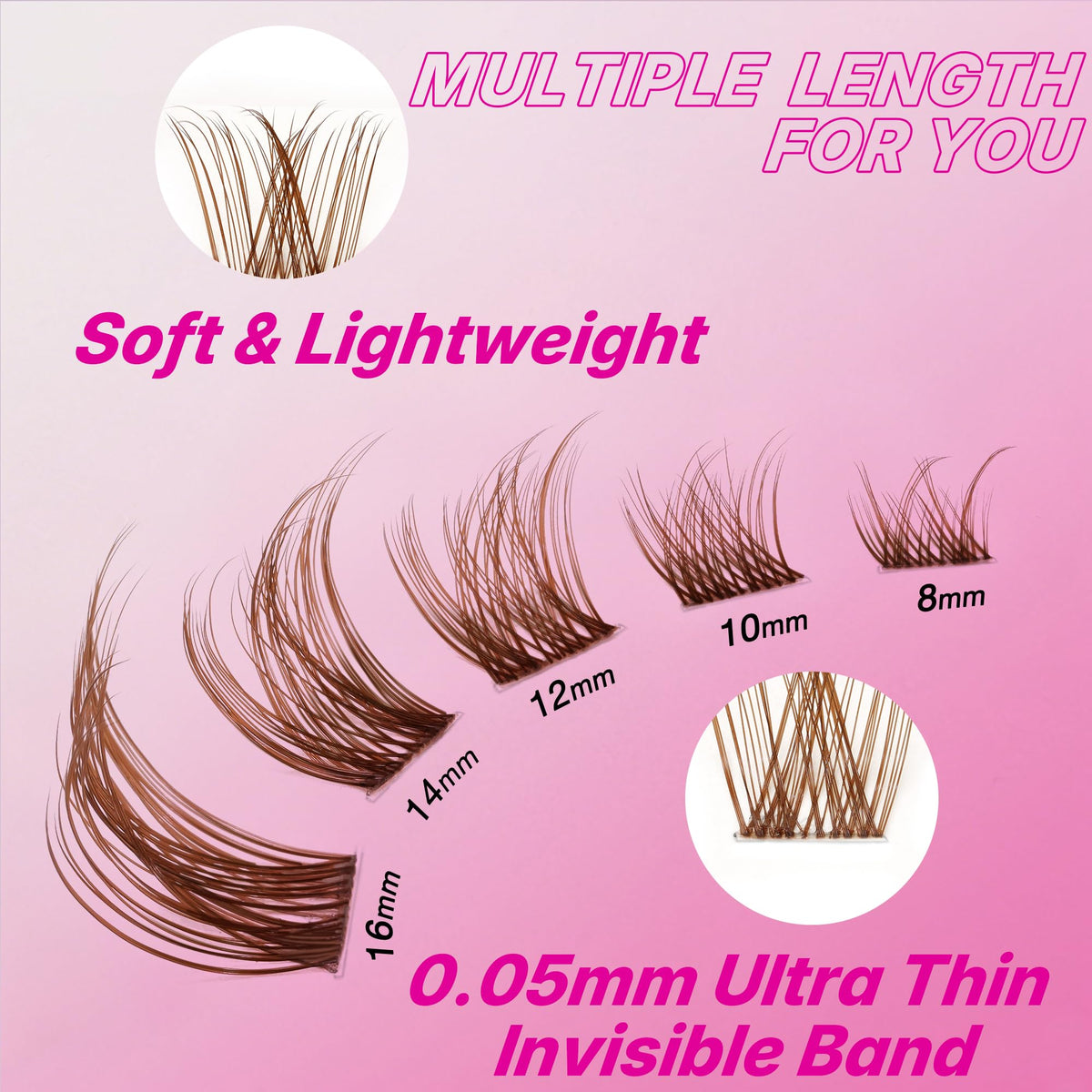 Scène d'application du Kit de Clusters de Cils Bruns VEYESBEAUTY