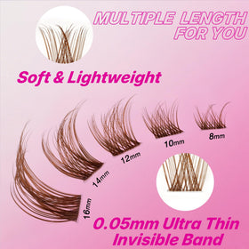 Scène d'application du Kit de Clusters de Cils Bruns VEYESBEAUTY