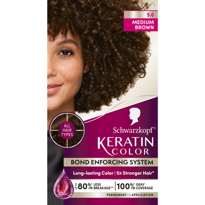 Schwarzkopf Coloration Cheveux Permanente 5.0 Brun Moyen avant application