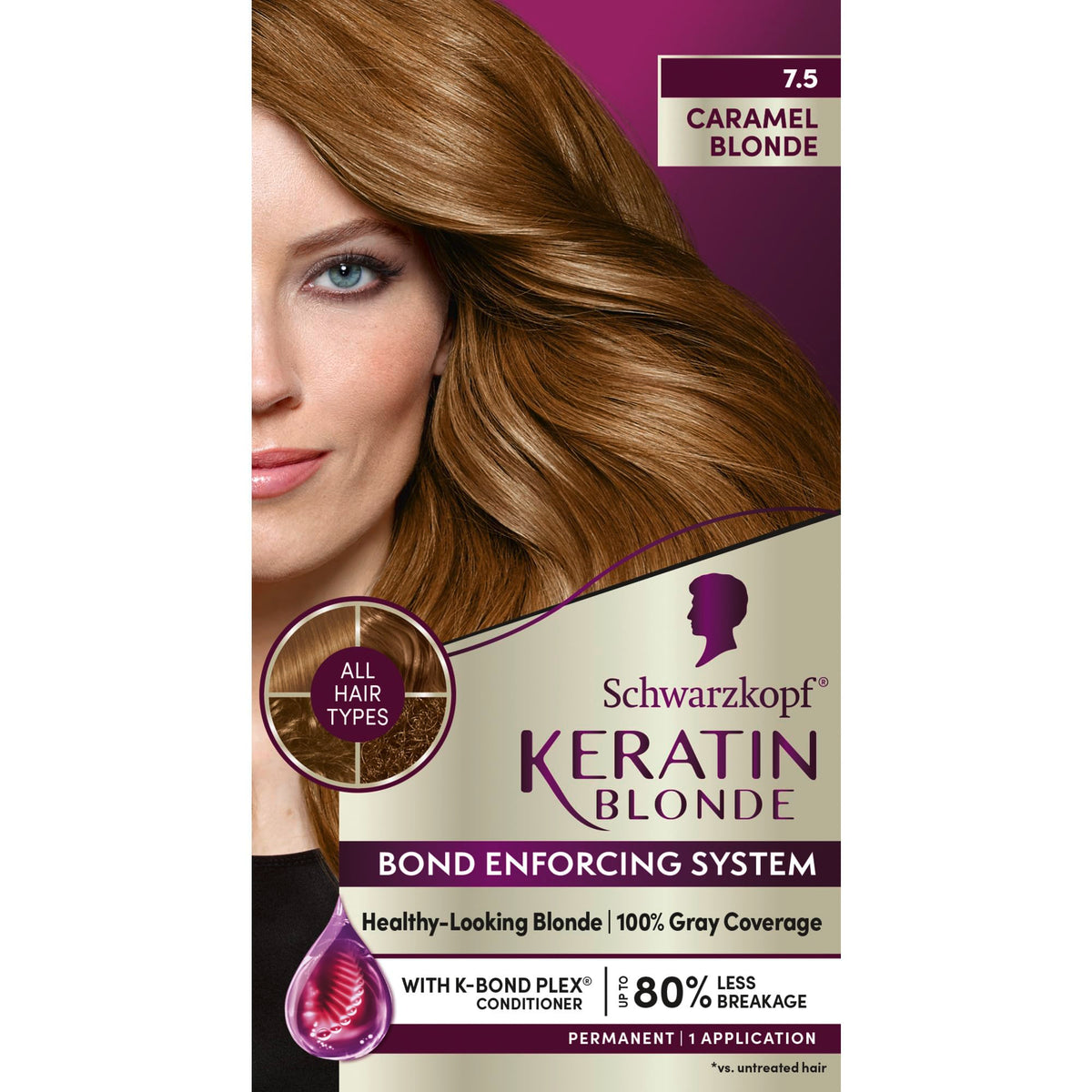 Schwarzkopf Crème Colorante Permanente 7.5 Blond Caramel - vue avant
