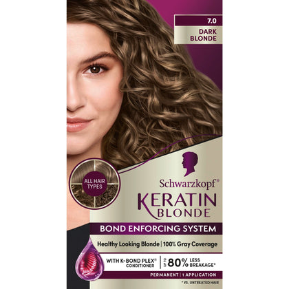 Schwarzkopf Keratin Blonde 7.0 teinture cheveux permanente avant application