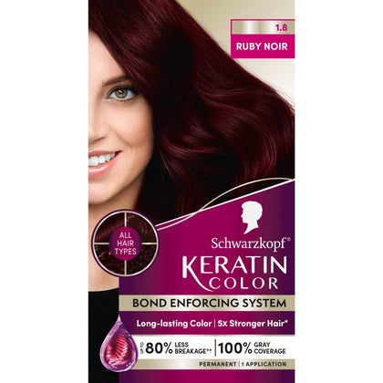 Schwarzkopf Keratin Color 1.8 Ruby Noir boîte avant