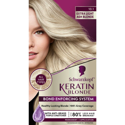 Schwarzkopf Keratin Color 10.1 Blond Cendré Éclair boîte avant