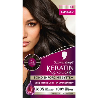 Schwarzkopf Keratin Color 3.0 Espresso avant application