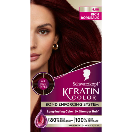 Schwarzkopf Keratin Color 4.8 Bordeaux boîte avant