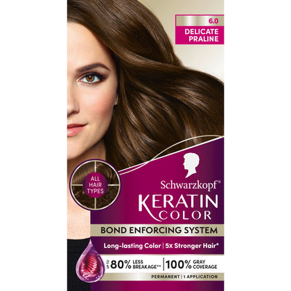 Schwarzkopf Keratin Color 6.0 Praline Délicat boîte avant